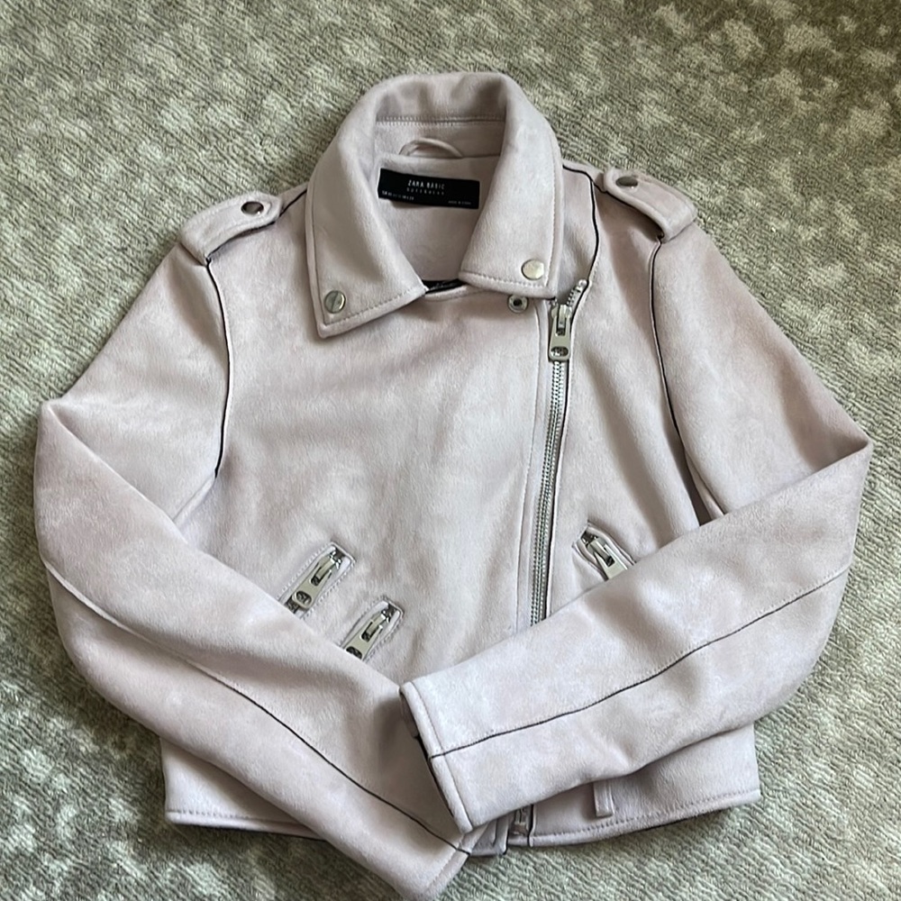Pink Moto Biker Jacket - Zara XS